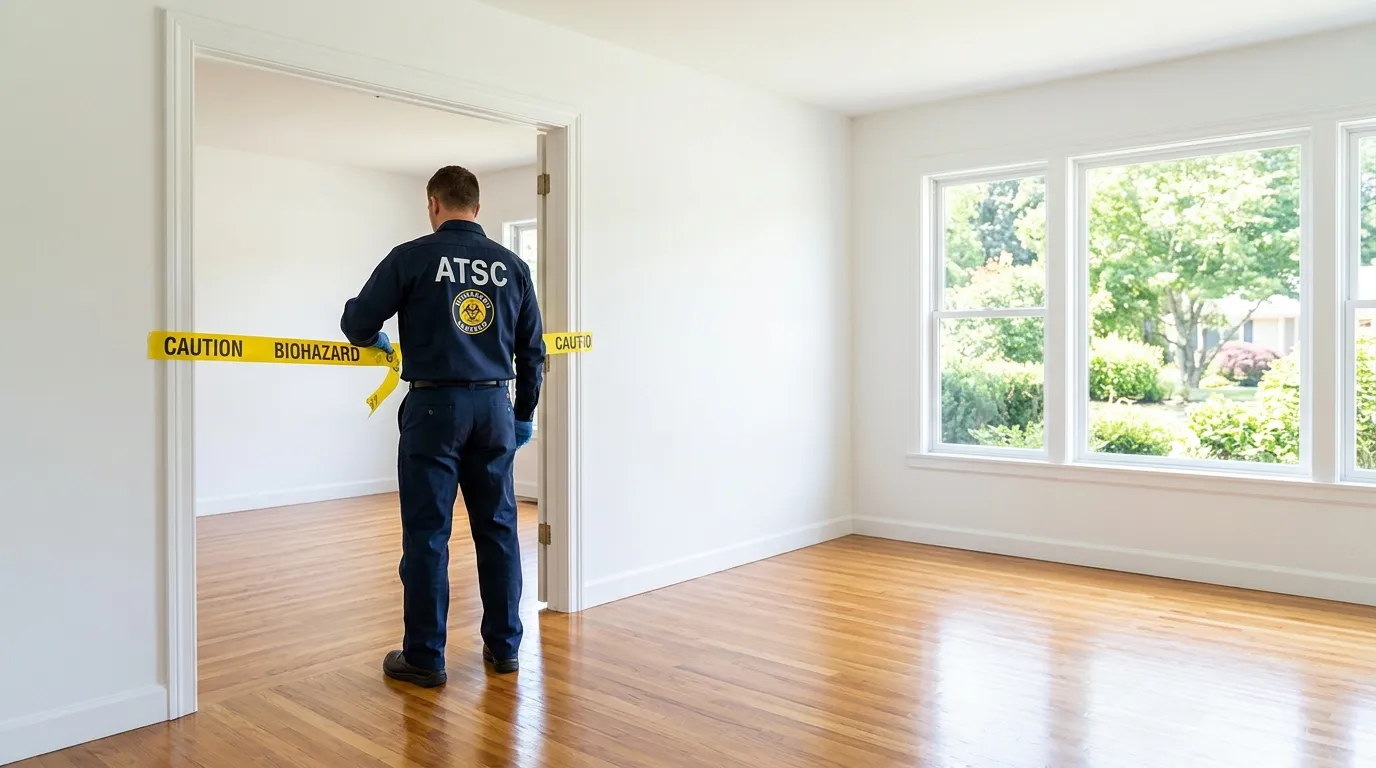 Certified biohazard cleanup crew performing Crime Scene Cleanup in Temperance